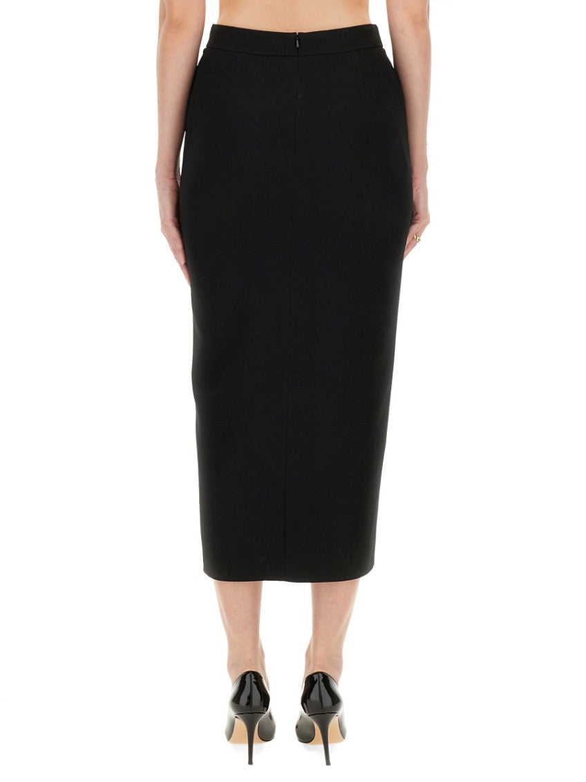 Black Solid Midi Skirt 2