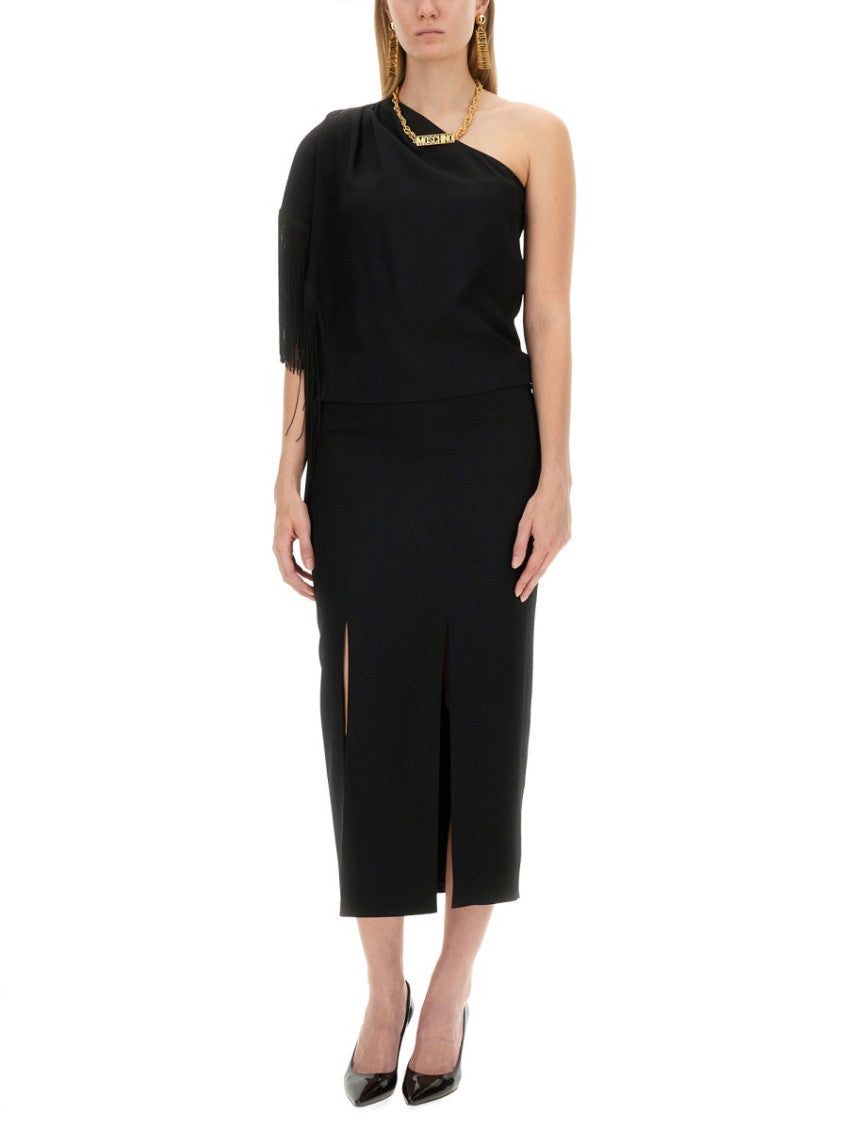 Black Solid Midi Skirt 4