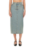 Denim Solid Midi Skirt 1