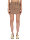 Brown Checks Mini Skirt 1