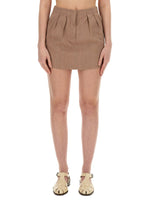 Brown Checks Mini Skirt 1