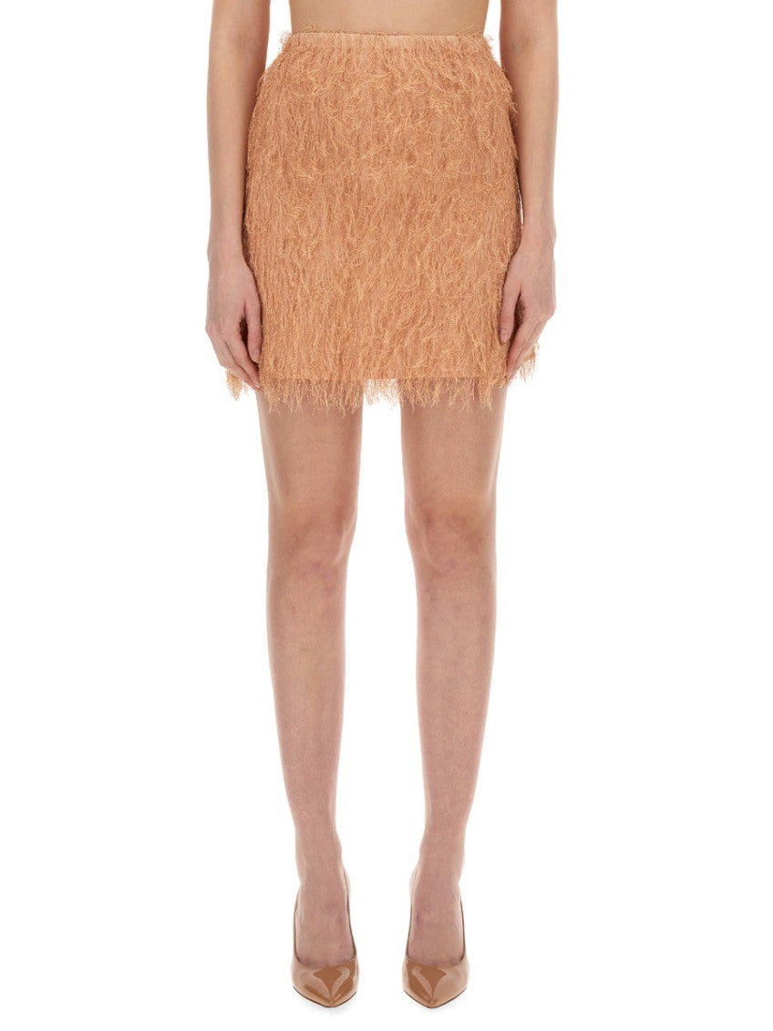 Light Brown Textured Mini Skirt 1