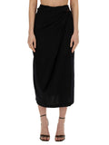 Black Solid Midi Skirt 1
