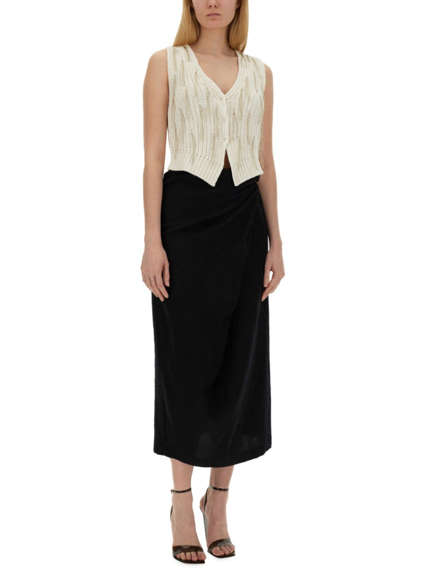 Black Solid Midi Skirt 4