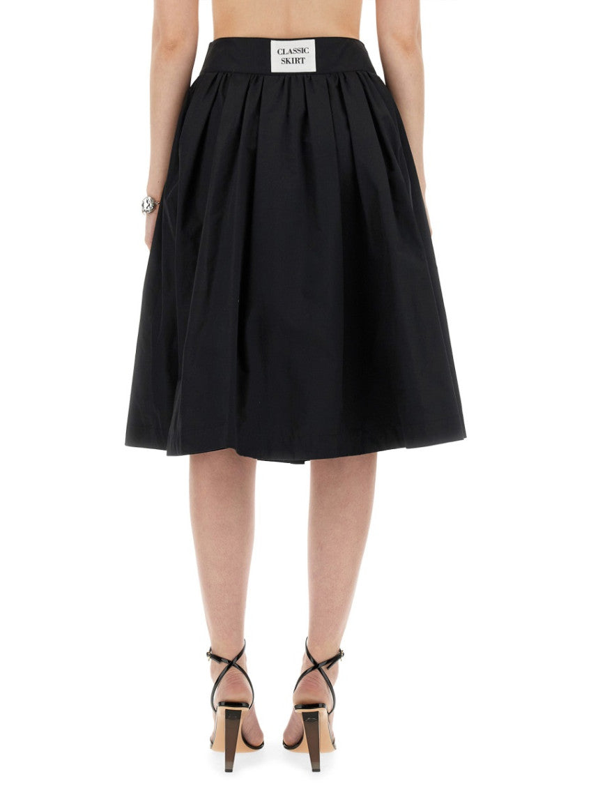 Black Solid Midi Skirt 2
