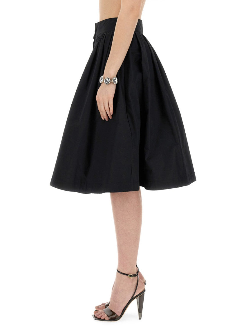 Black Solid Midi Skirt 3