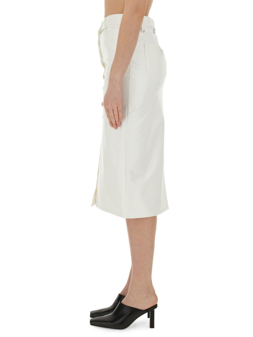 White Solid Midi Skirt 3