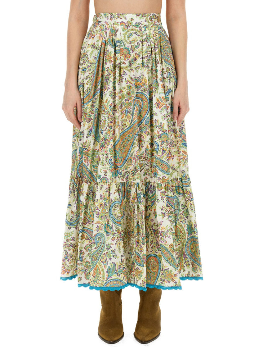 Multicolor Paisley Maxi Skirt 1