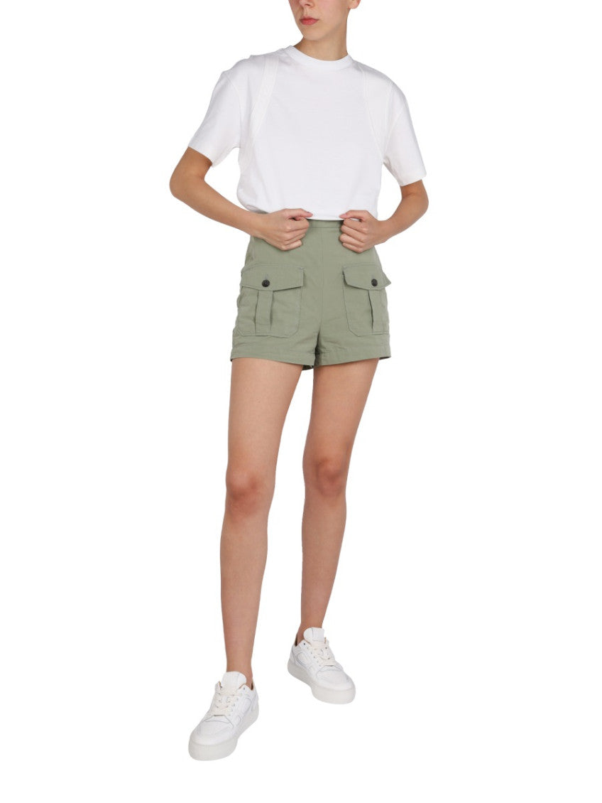 Green Solid Shorts 4