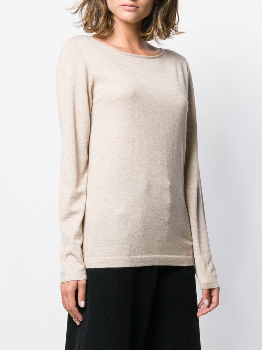 Beige Boat neck long sleeve sweater 9