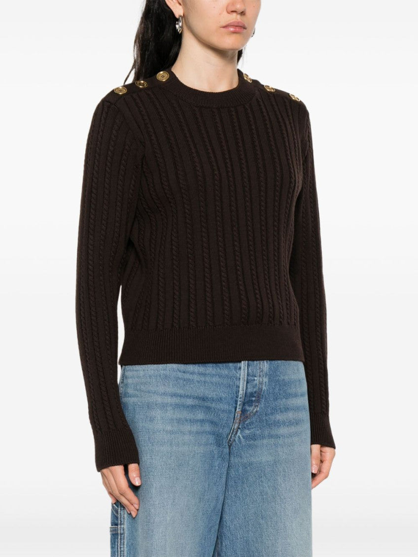 Brown Cable-knit Sweater 2