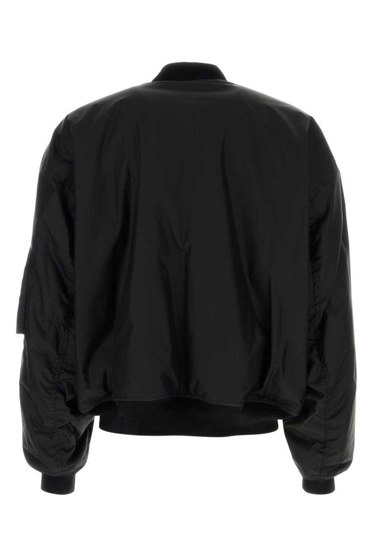 Black Logo Patch Bomber Jacket 2