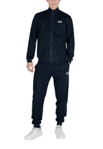 Dark Blue Cotton Solid Tracksuit 1