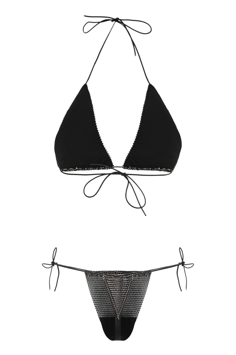 Black Embellished Swimwear 2