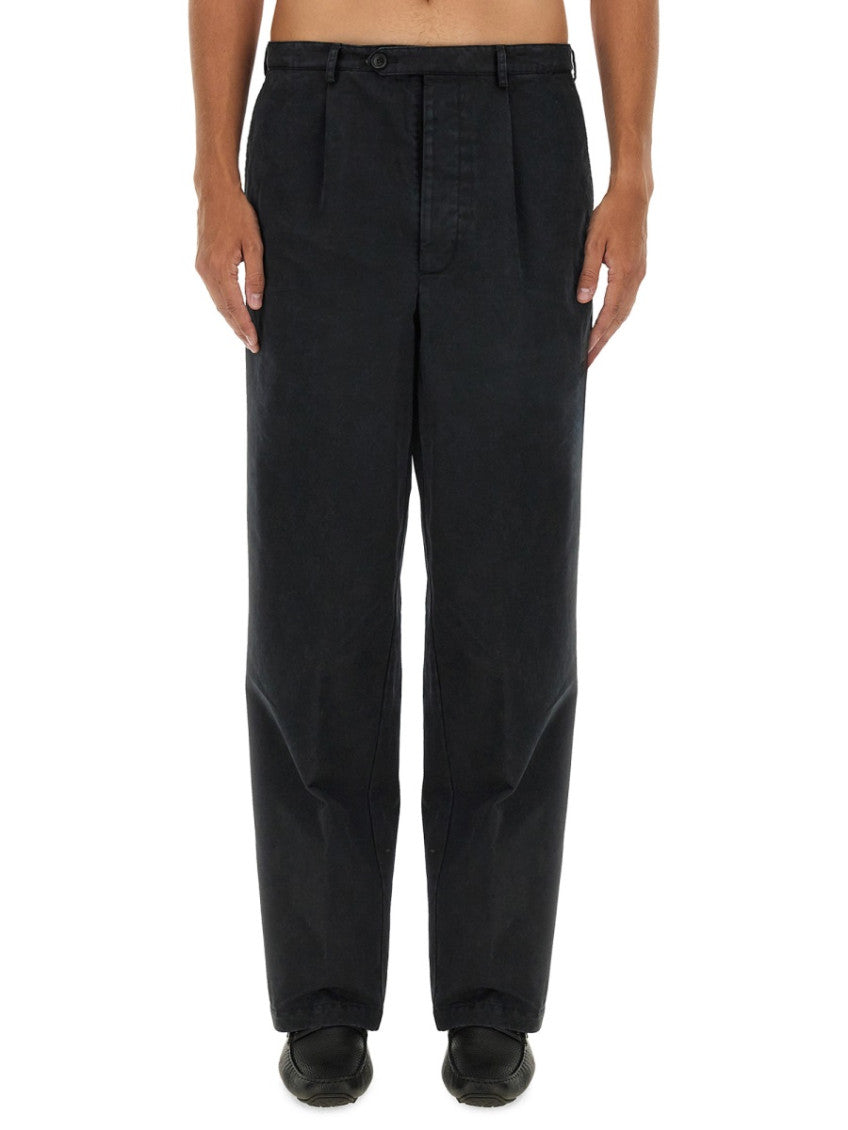 Black Solid Relaxed Pants 1