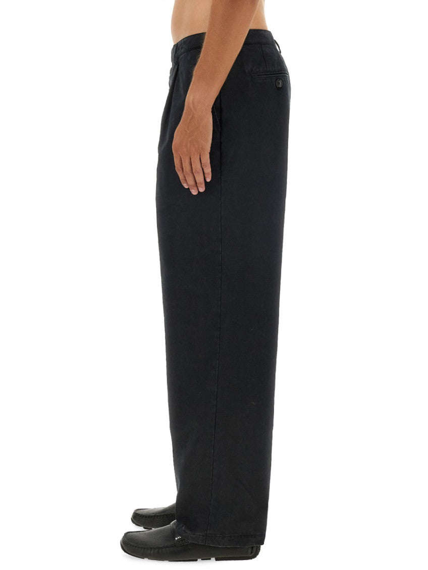 Black Solid Relaxed Pants 3