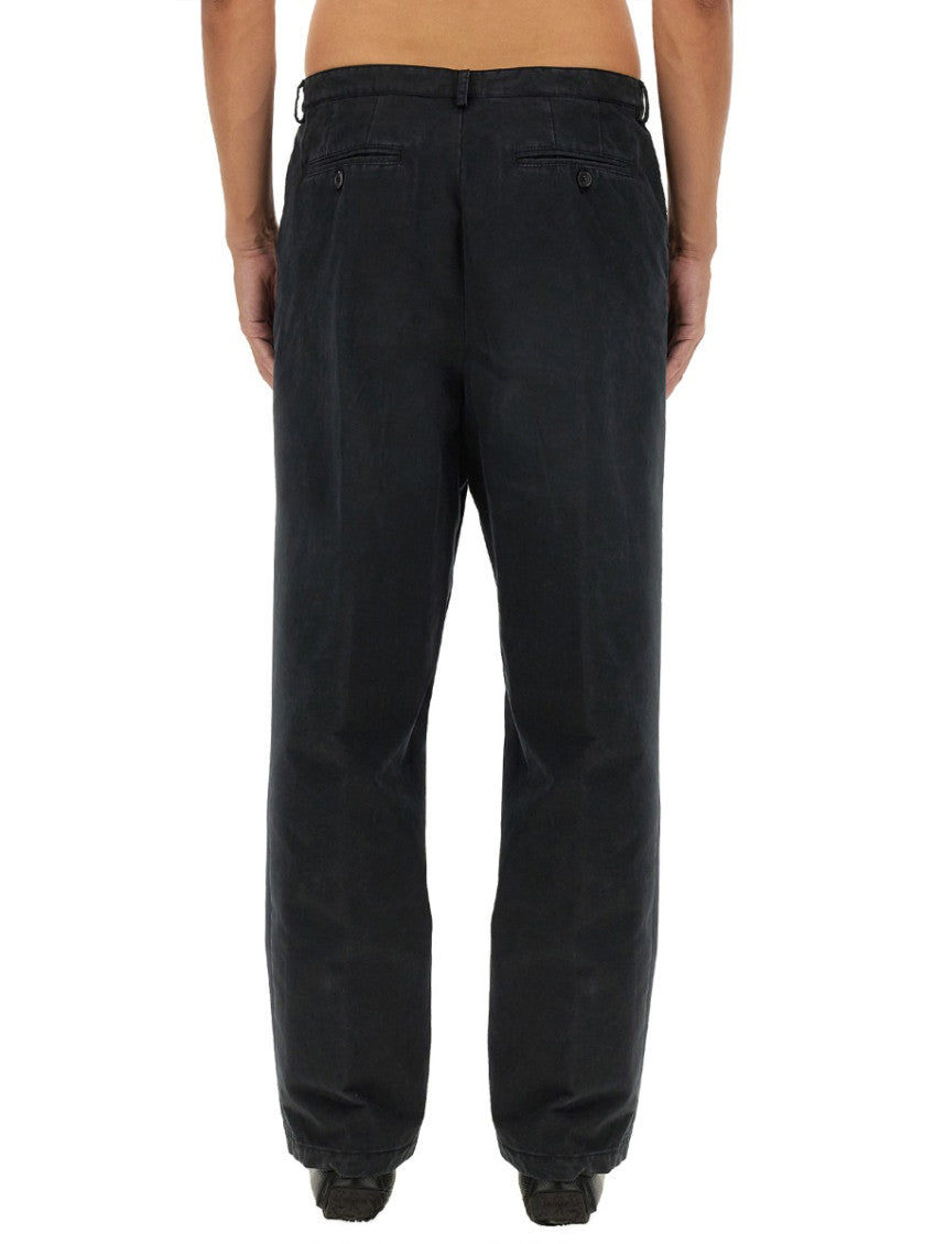 Black Solid Relaxed Pants 4