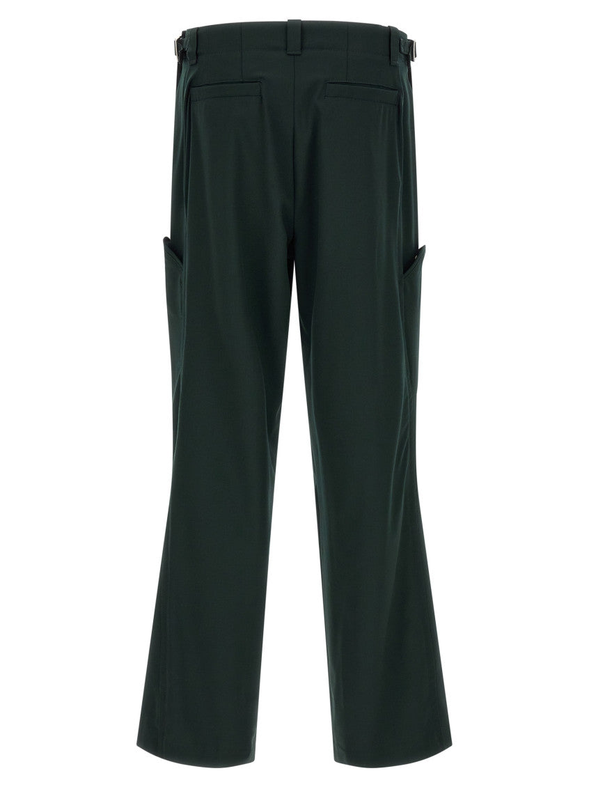 Green Straight Pleated Pants 2