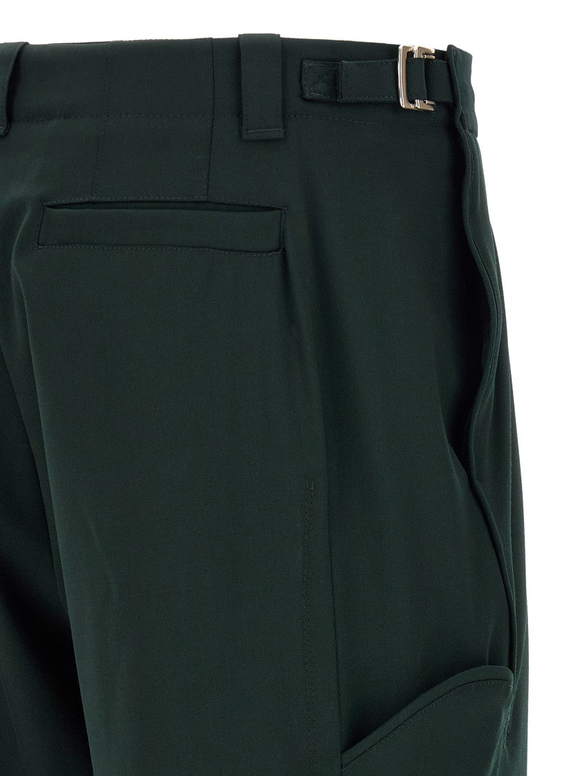 Green Straight Pleated Pants 4