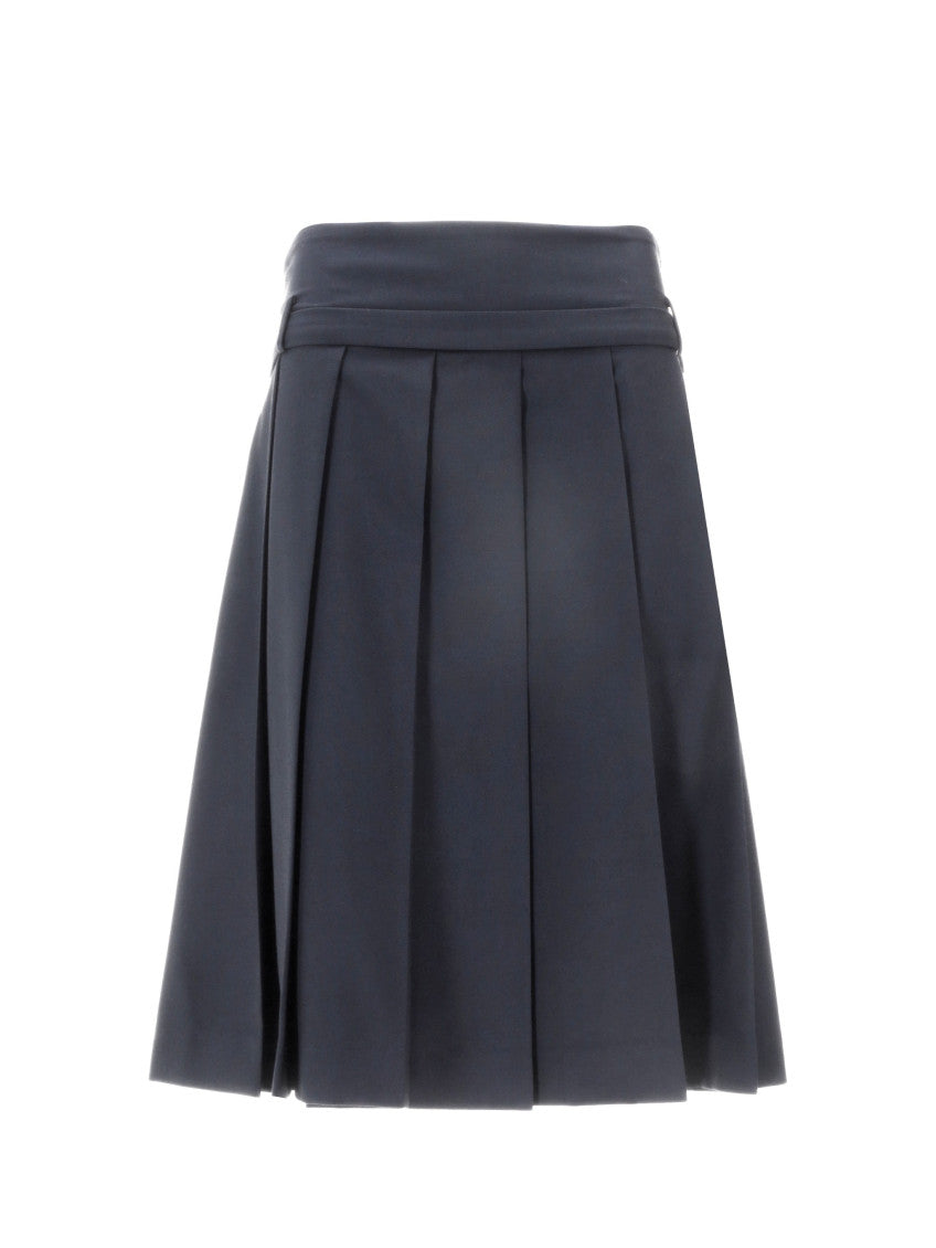 Blue Pleated Midi Skirt 1
