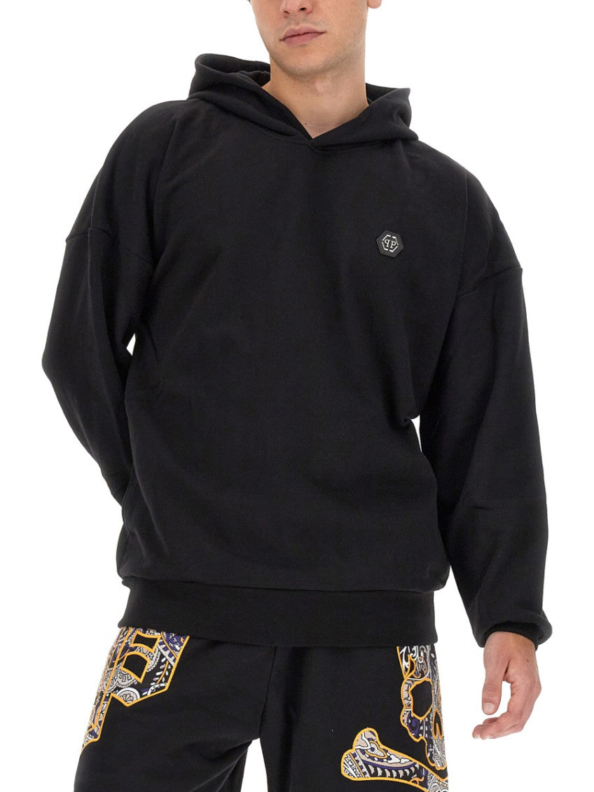Black Logo Hood Sweatshirt 4