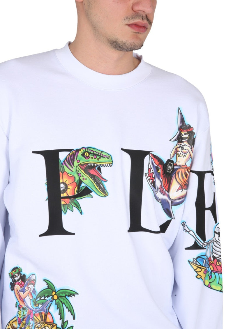 White Crew Neck Sweatshirt 4