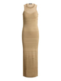 Brown Round Neck Maxi Dress 1