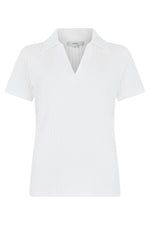 White Cotton Ribbed Polo 1