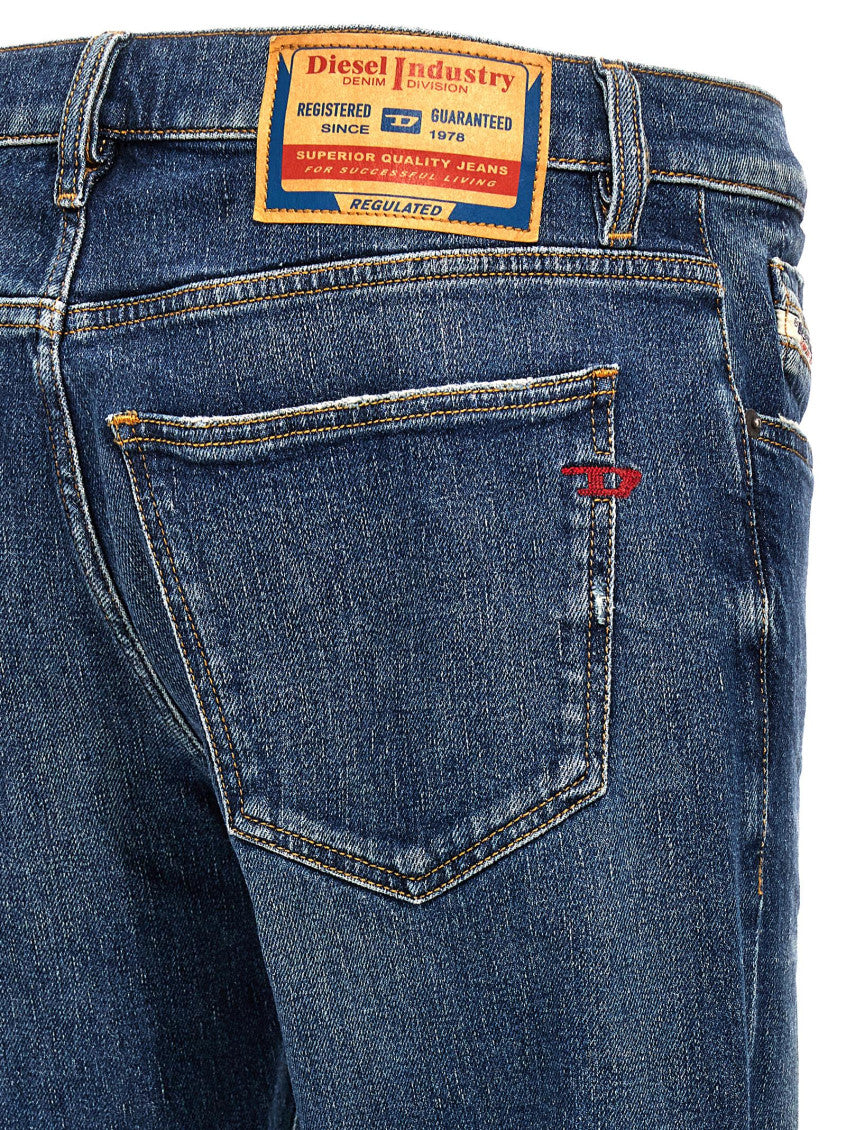 Blue Slim Mid Rise Jeans 4