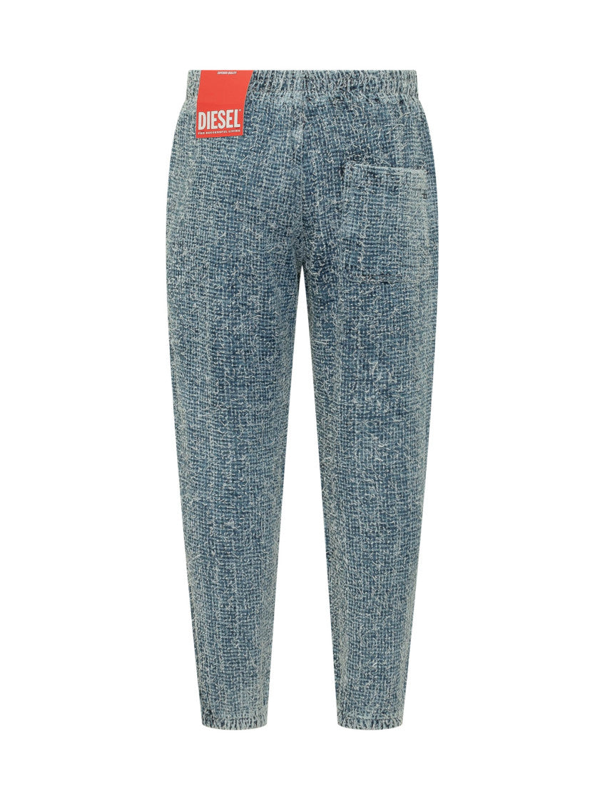 Blue Tapered Drawstring Pants 2
