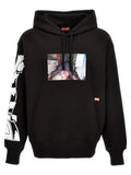 Black Printed Hood Sweatshirt 1