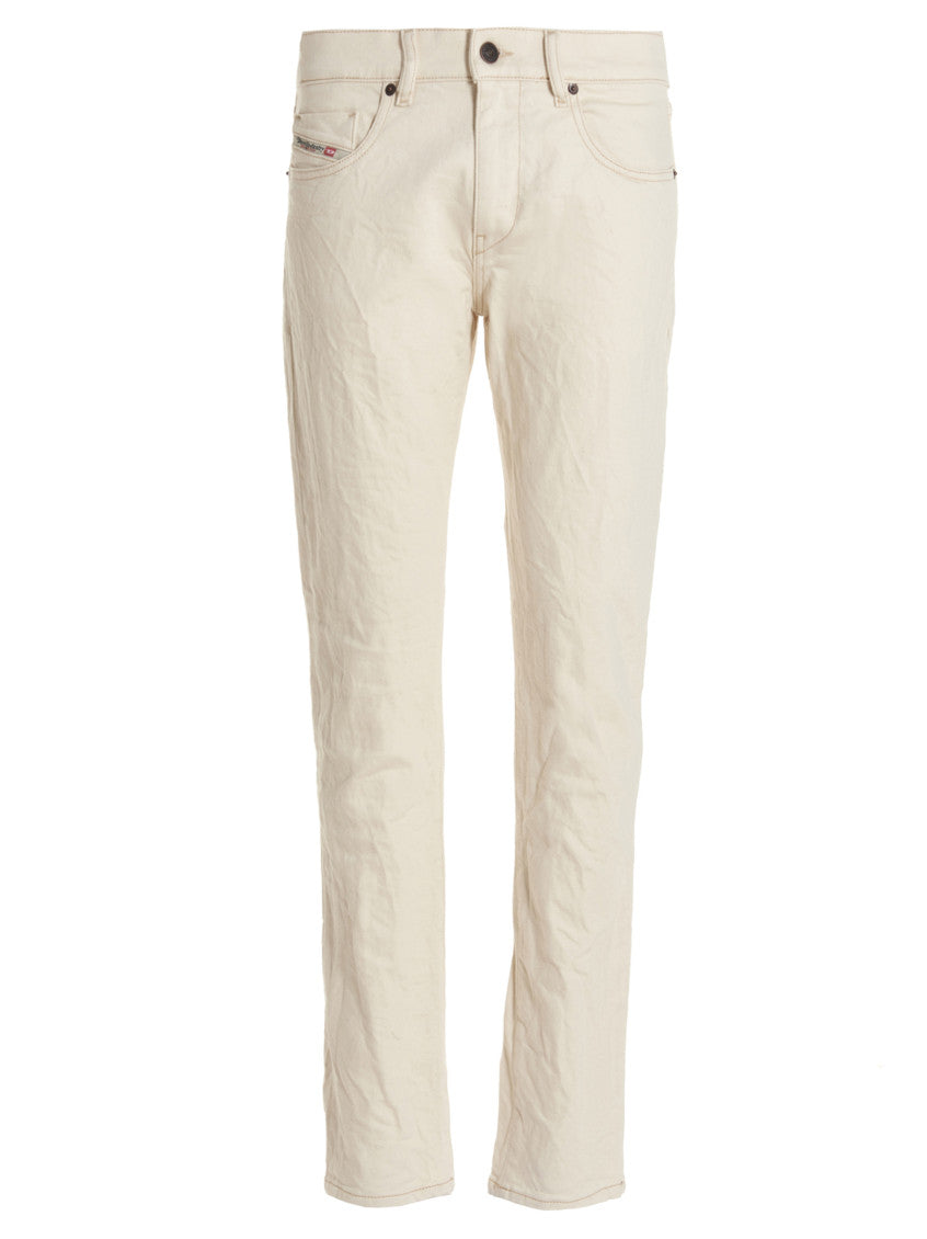 White Slim Mid Rise Jeans 1