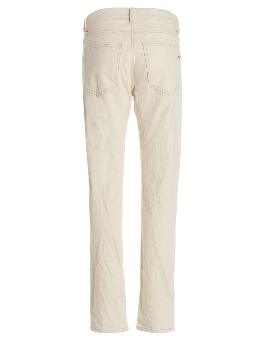 White Slim Mid Rise Jeans 2