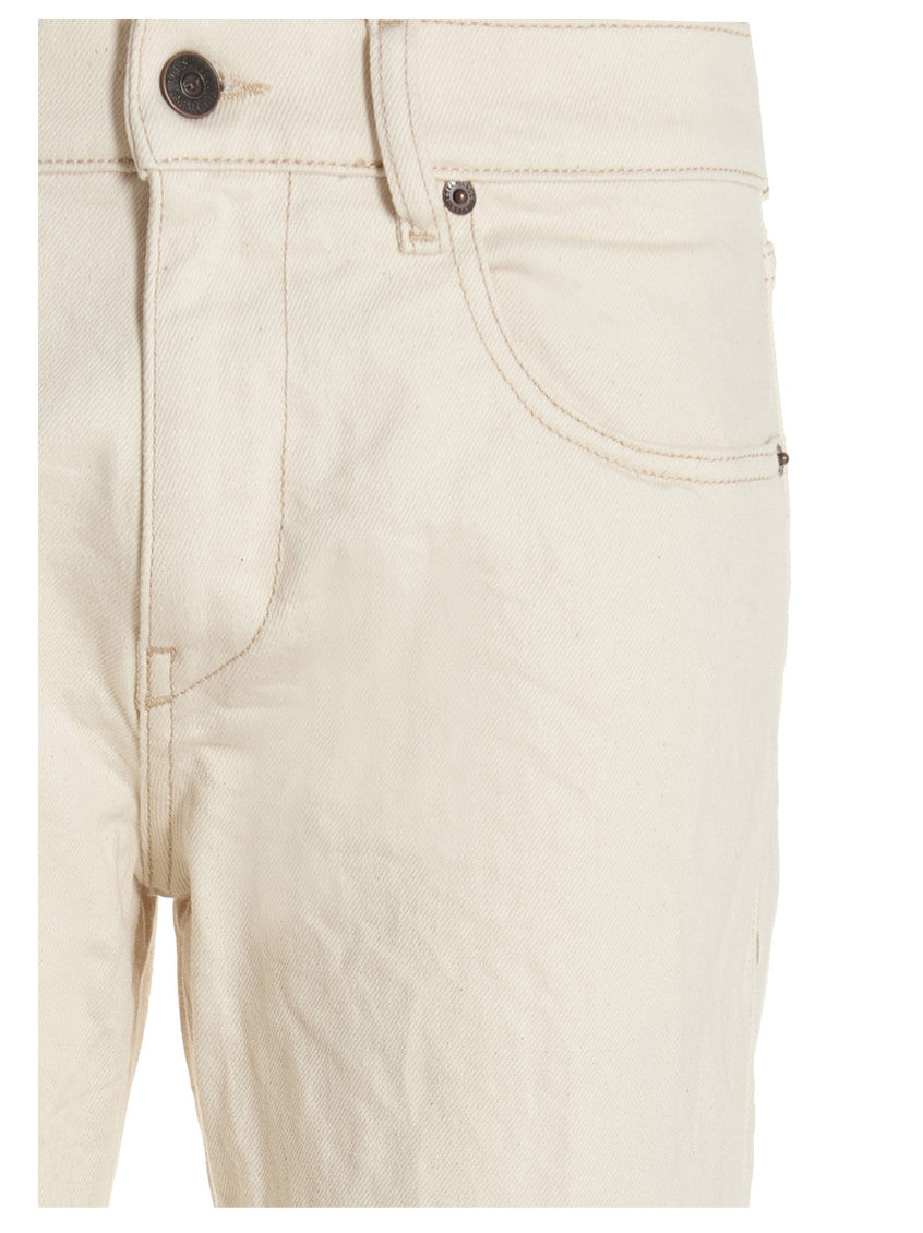 White Slim Mid Rise Jeans 3