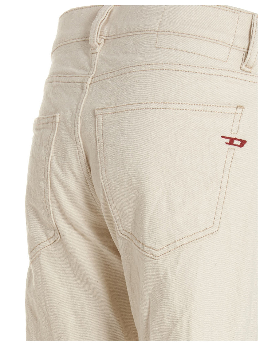 White Slim Mid Rise Jeans 4