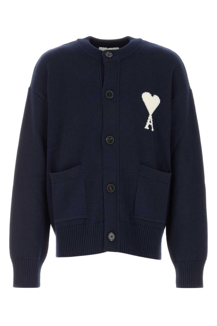 Navy Blue Logo Cardigan 1