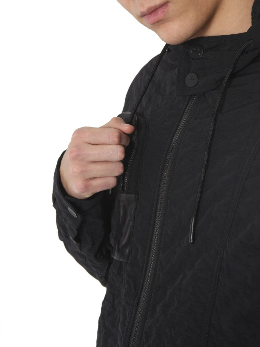 Black Solid Hooded Jacket 2