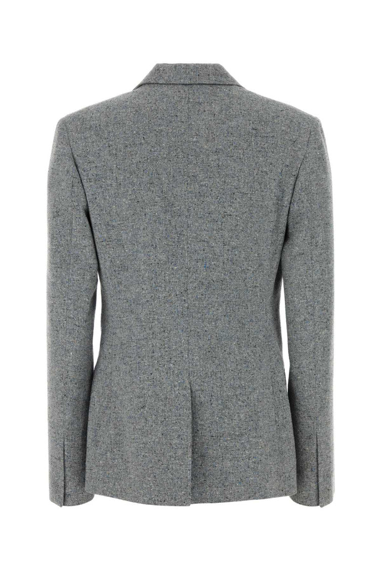 Grey Embroidered Notched Lapel Jacket 2