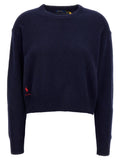 Dark Blue Logo Embroidery Sweater 1