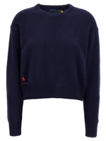 Dark Blue Logo Embroidery Sweater 1