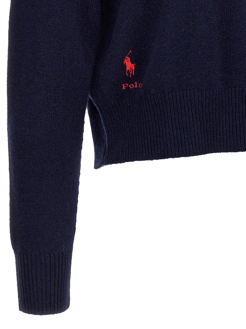 Dark Blue Logo Embroidery Sweater 4
