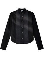 Black Pleated Denim Shirt 1