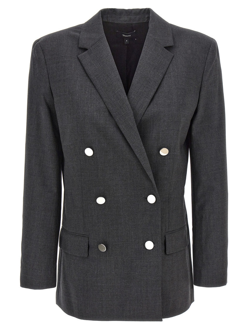 Grey Double Breasted Blazer 1