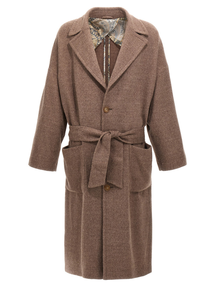 Beige Single-breasted Coat 1