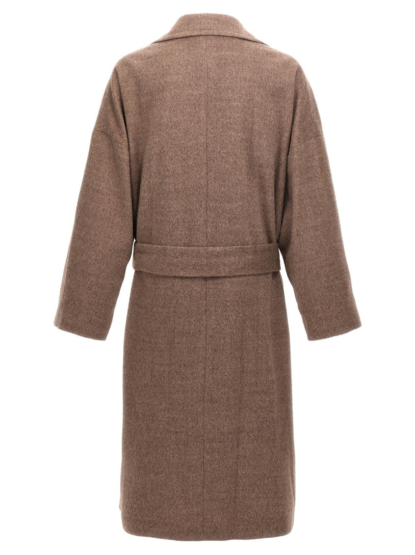 Beige Single-breasted Coat 2