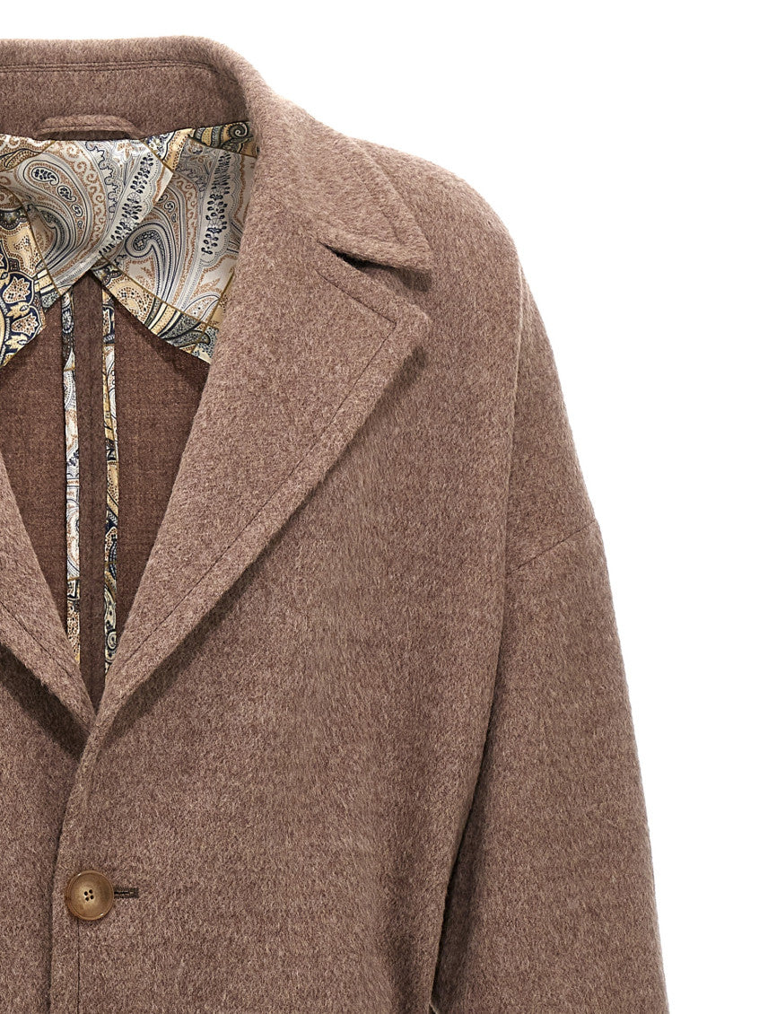 Beige Single-breasted Coat 3