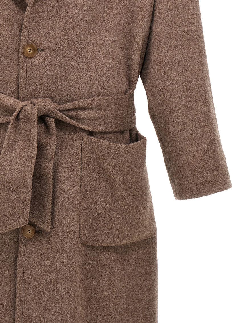 Beige Single-breasted Coat 4