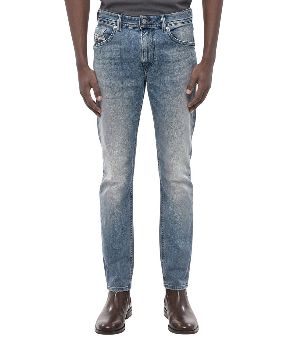 Blue Solid Regular Jeans 1