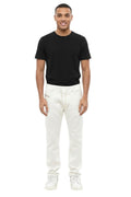 White Regular Drawstring Jeans 1