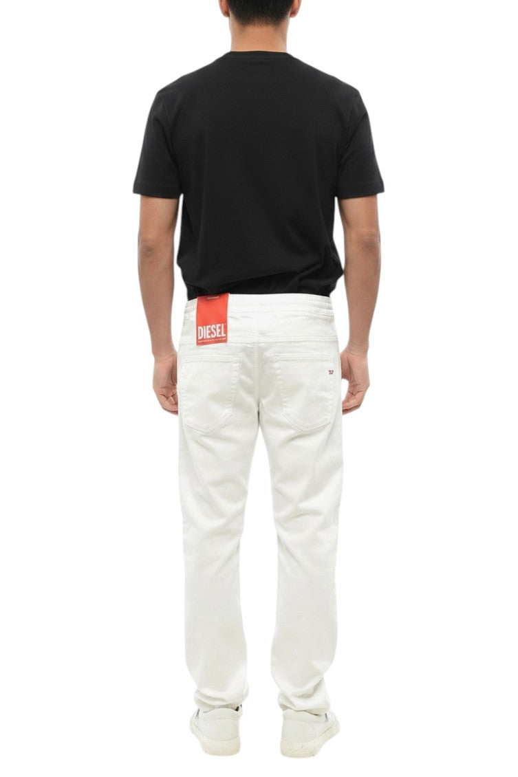 White Regular Drawstring Jeans 2